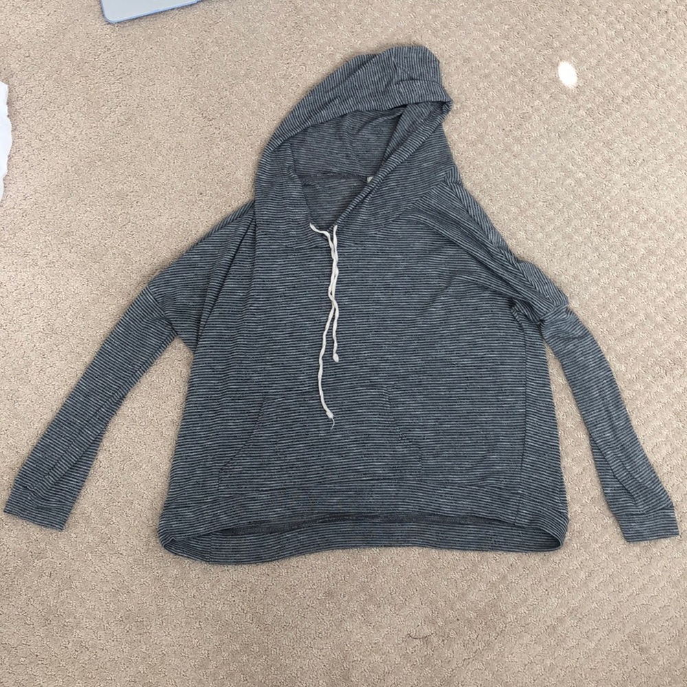 Ginger G grey and white striped hoodie